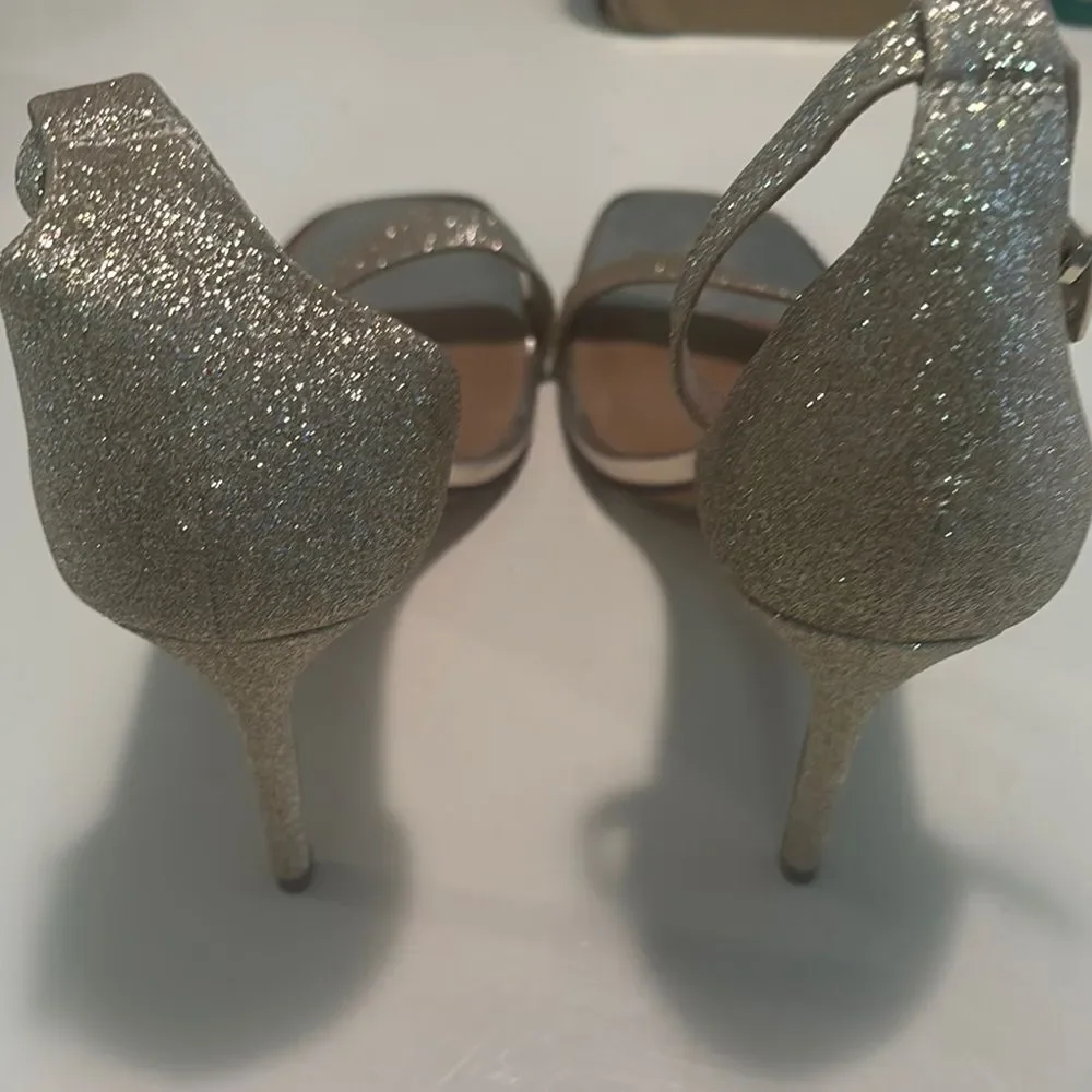 Wild Pair Gold Heeled Sandals Stiletto Ankle Strap